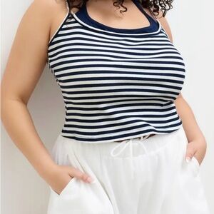 Cider Navy and White Striped Camisole
